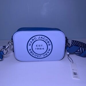 NWT Marc Jacobs Signet Flash Blue Camera Bag w/ Thick Strap